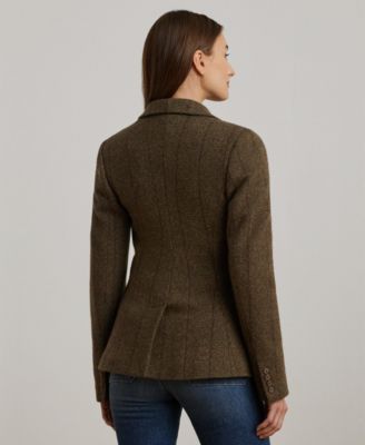 Lauren Ralph Lauren Women's Wool-Blend Herringbone Tweed Blazer