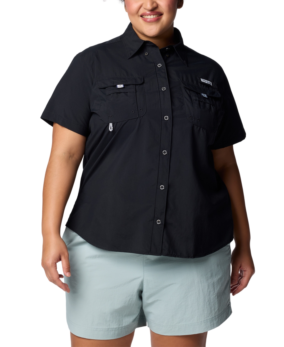 COLUMBIA WOMEN'S BAHAMA II BUTTON-DOWN SHORT-SLEEVE TOP 