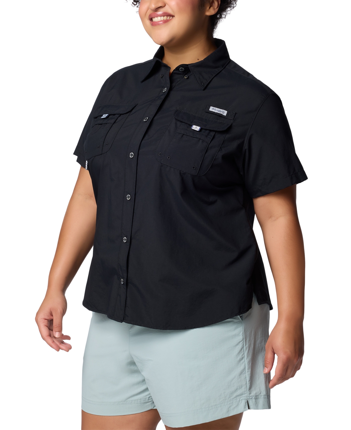 COLUMBIA WOMEN'S BAHAMA II BUTTON-DOWN SHORT-SLEEVE TOP 