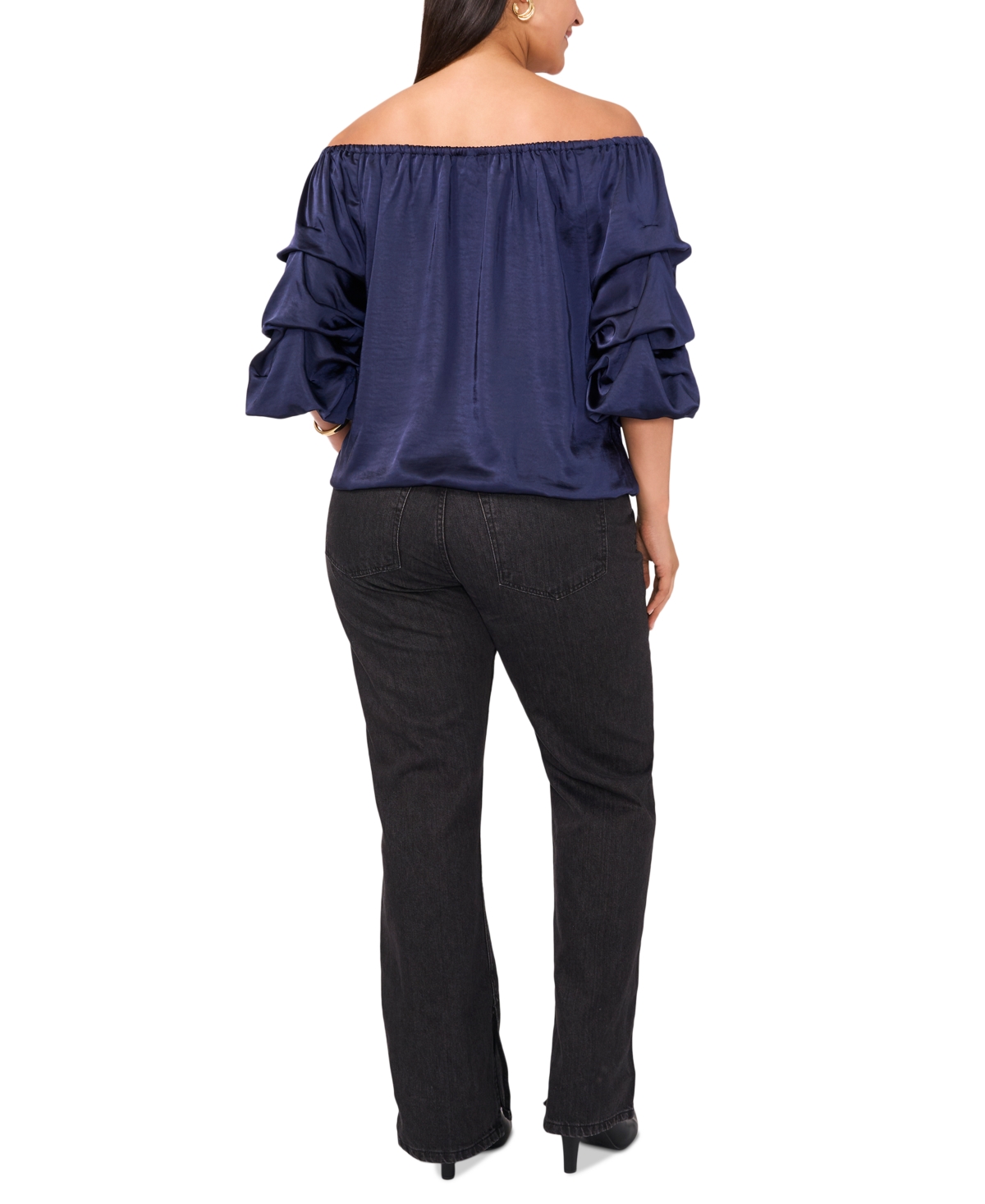 Vince Camuto Plus Size Off-The-Shoulder Bubble-Sleeve Top, Created for Macy's