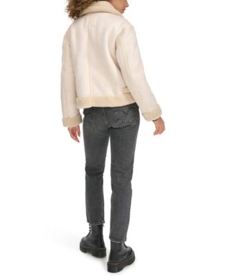 Women's Faux Shearling Aviator Jacket