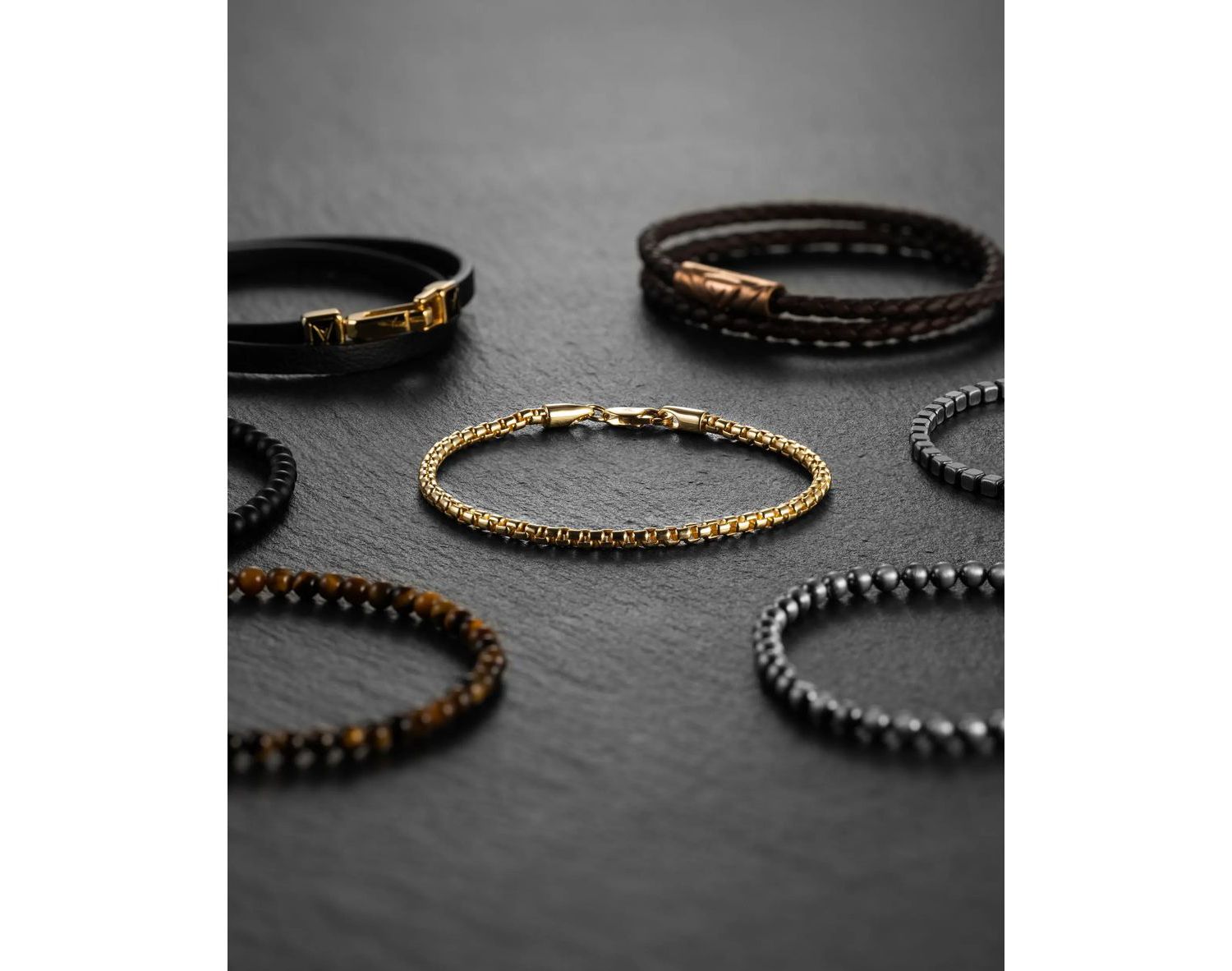 Men's Box Chain Bracelet 3mm Rhodium-Plated Sterling Silver