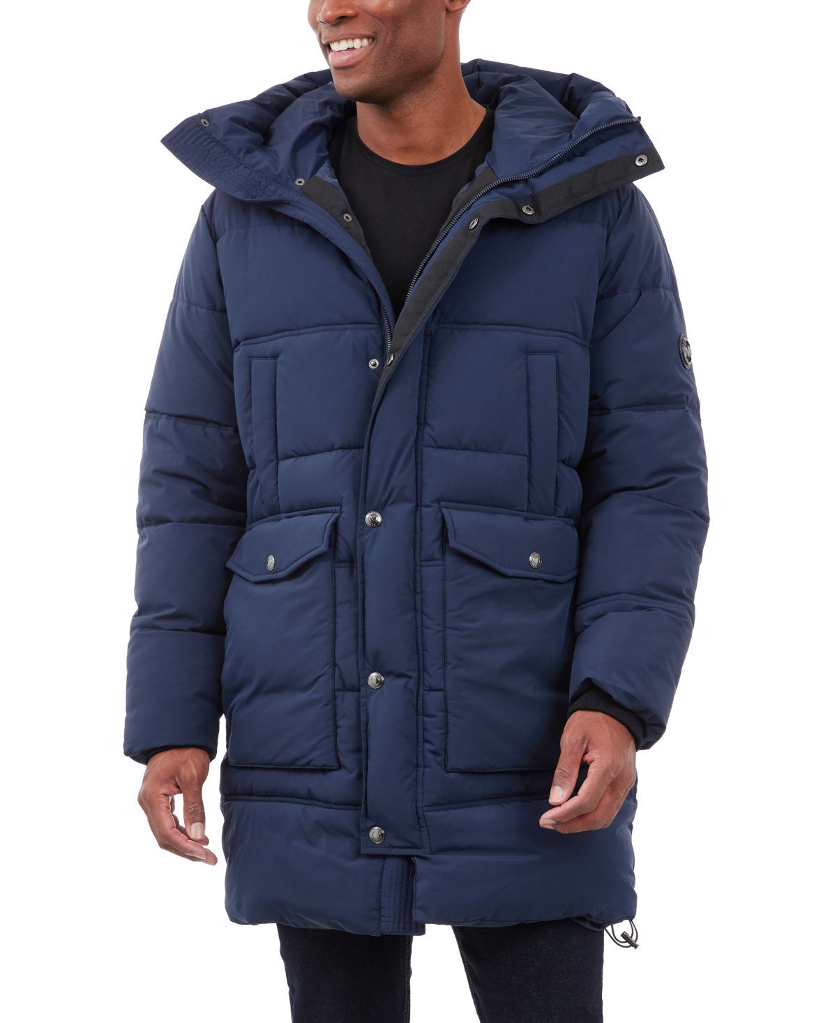 Michael Kors Men's Heavyweight Hooded Long Puffer Coat