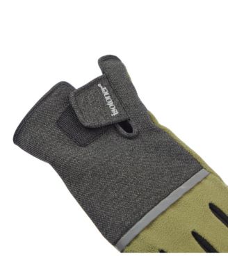 Men's Reflective Tech Stretch and Fleece Water Repellent Gloves with Touchscreen Technology