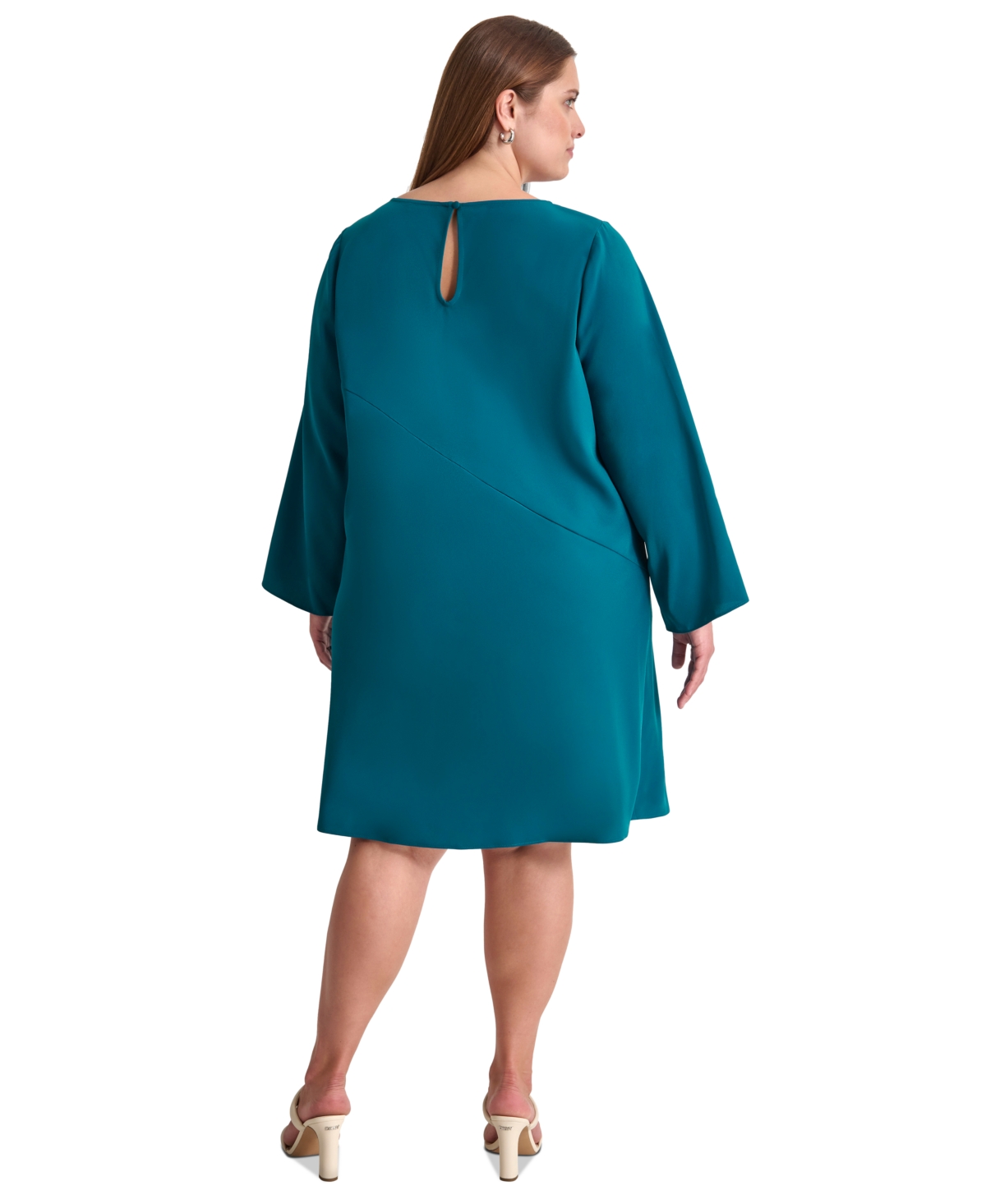 Dkny Plus Size Jewel-Neck Wide-Sleeve Shift Dress