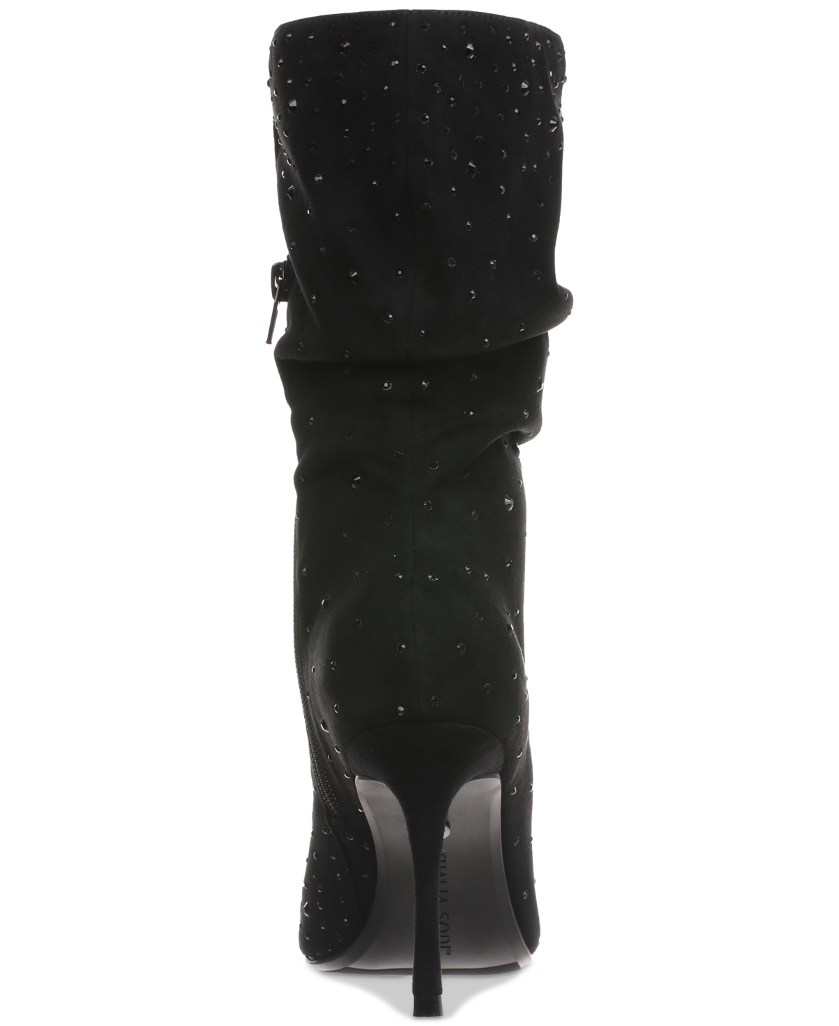 Shop Thalia Sodi Women's Raquell Slouch Pointed-toe Embellished Dress Boots In Black Mc