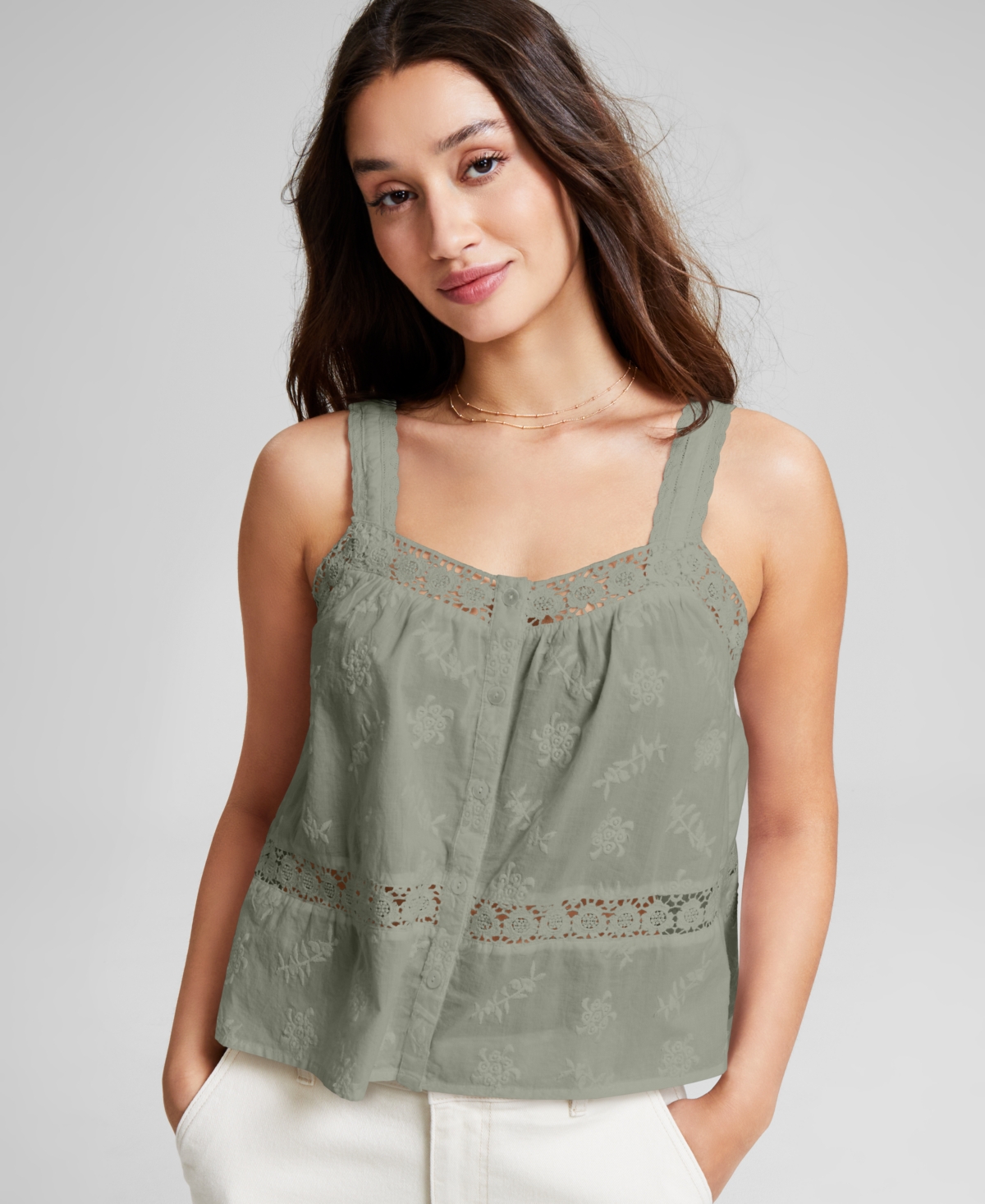 And Now This Women's Woven Crochet Tank Top, Created for Macy's
