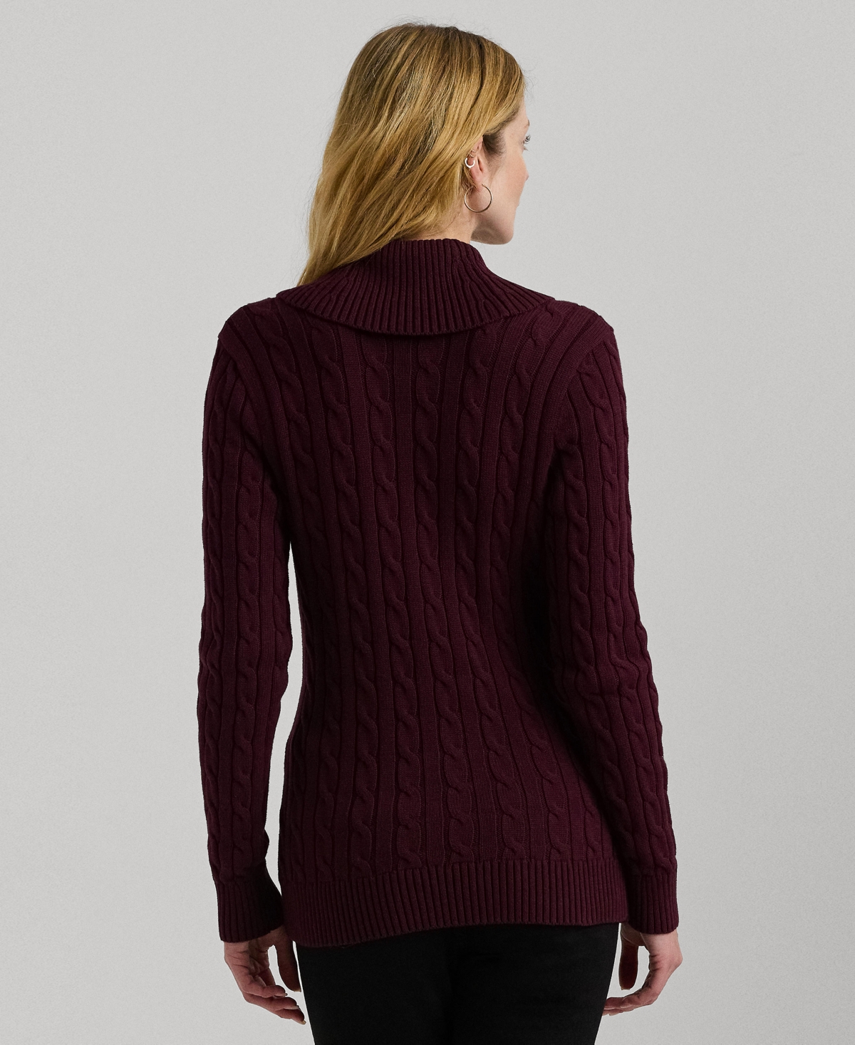 Lauren Ralph Lauren Women's Petite Buckled Cotton Sweater