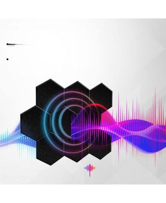 Hexagon Sound Absorbing Panels 14" X 12" X 0.4" - 12 Pack