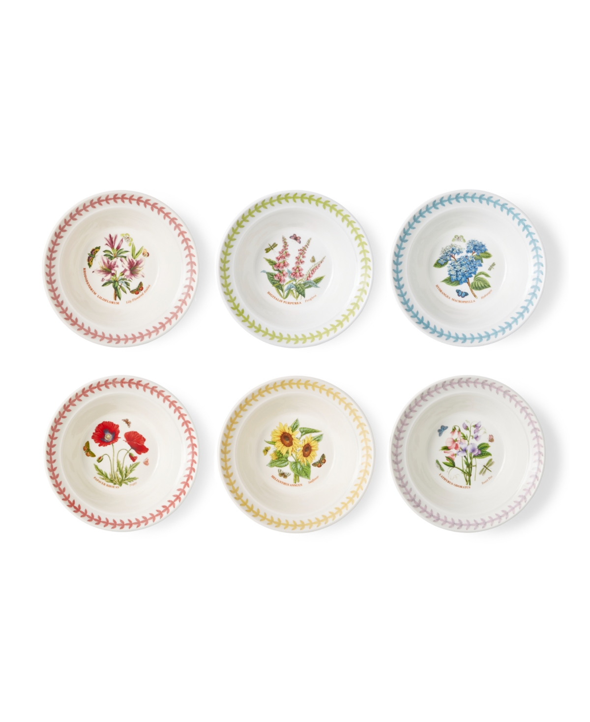 Botanic Garden Meadow Assorted Cereal Bowls, Set of 6 - White