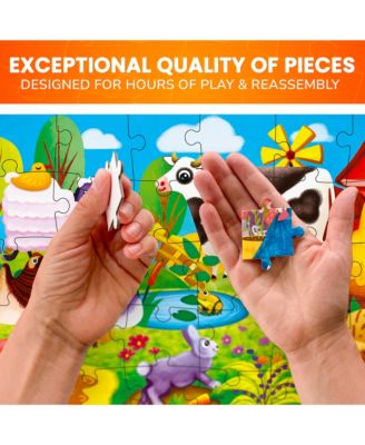 4 x 30 Pieces Jigsaw Puzzles for Toddlers 3-5 - Dinosaur, Animals, Meadow Girls