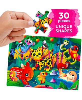 4 x 30 Pieces Jigsaw Puzzles for Toddlers 3-5 - Dinosaur, Animals, Meadow Girls
