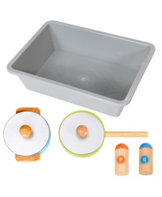 Kids Wooden Pretend Cooking Playset Cookware Play Set Kitchen Toys Gift