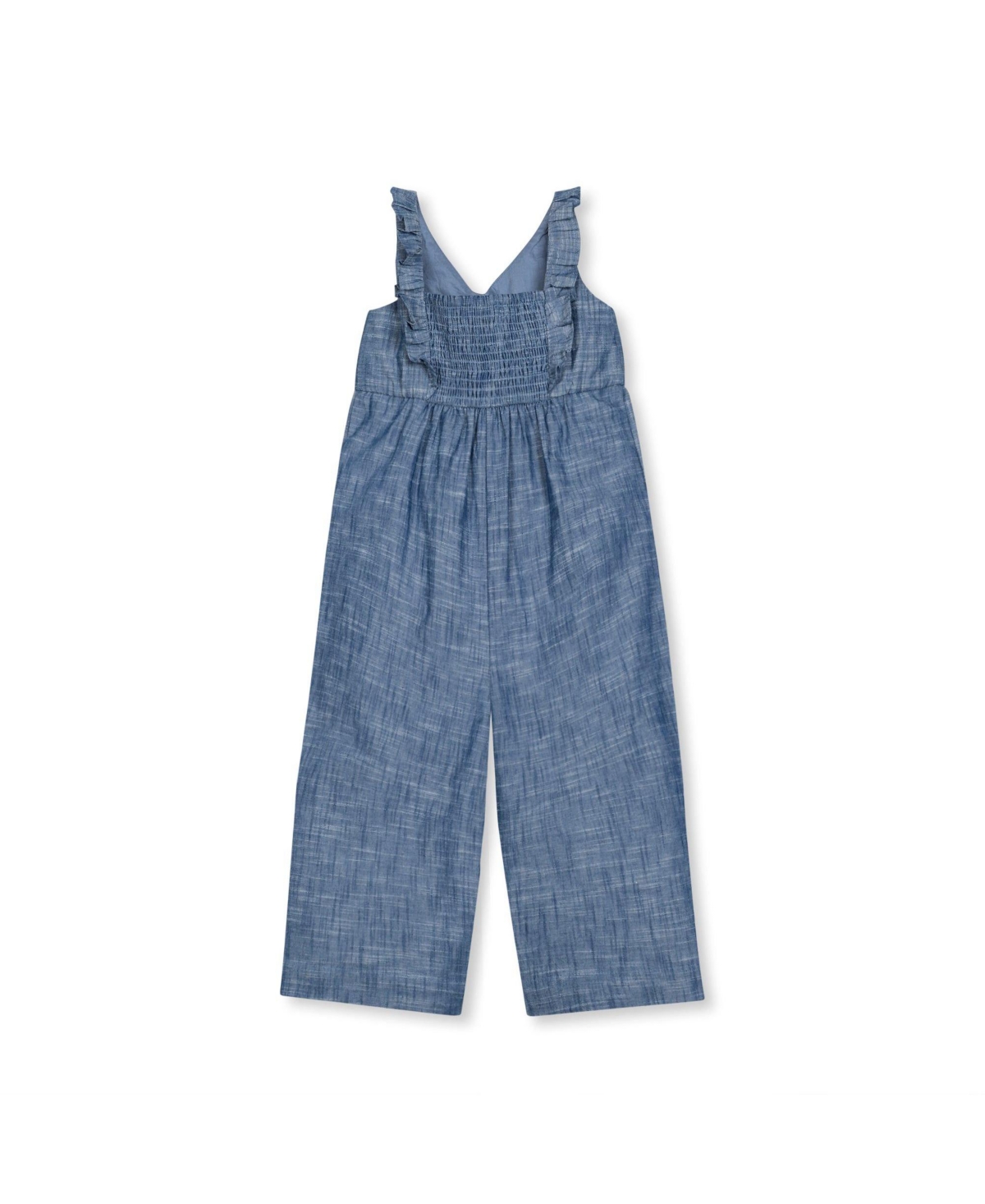 Hope & Henry Girls' Sleeveless Ruffle Neck Jumpsuit, Toddler