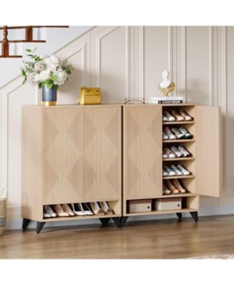 6-Tier Shoe Cabinet with Doors – Modern wooden organizer with adjustable shelves for entryway, bedroom, or living room