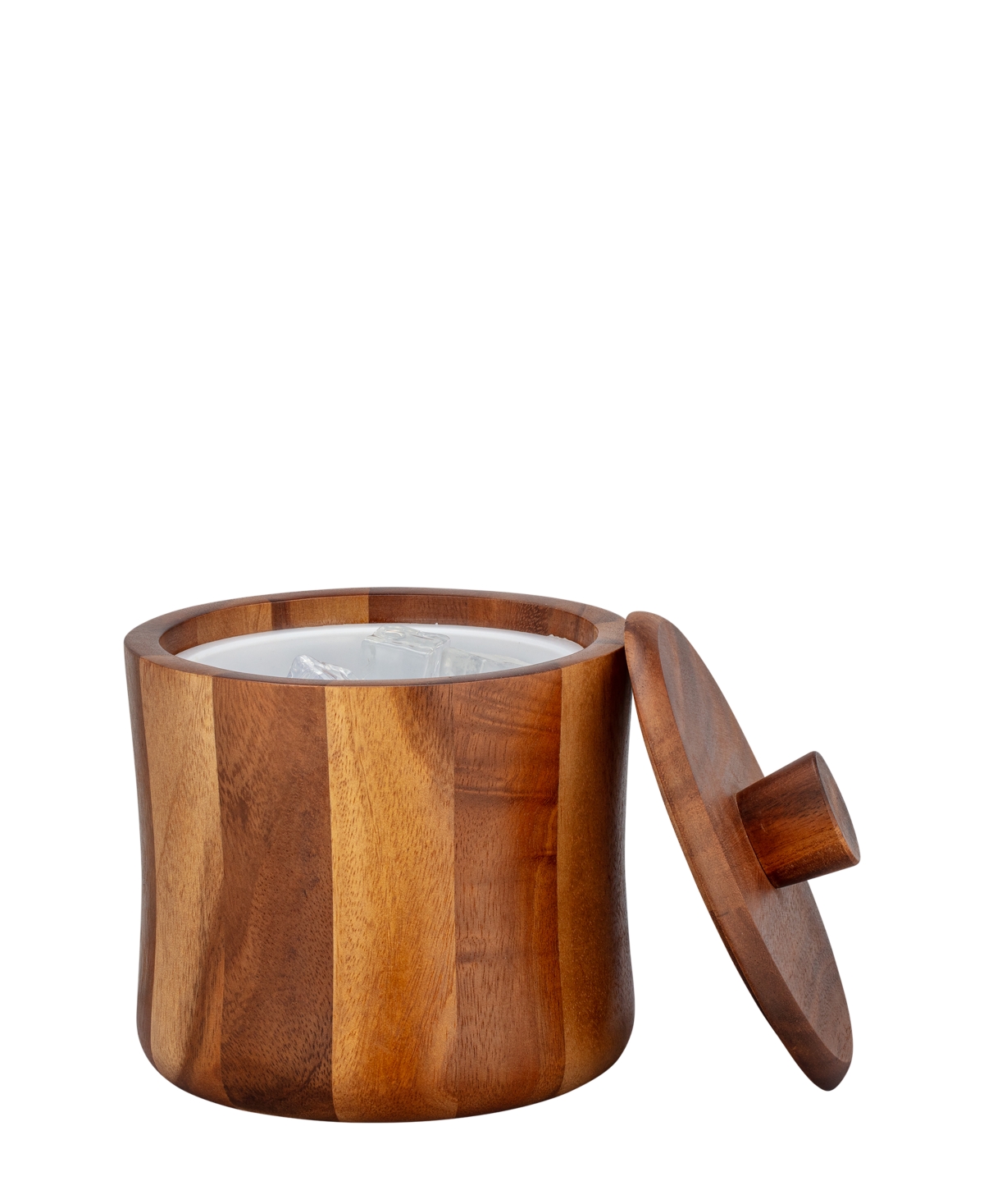 Kraftware Acacia Ice Bucket With Removable Liner, 2 Quart In Brown