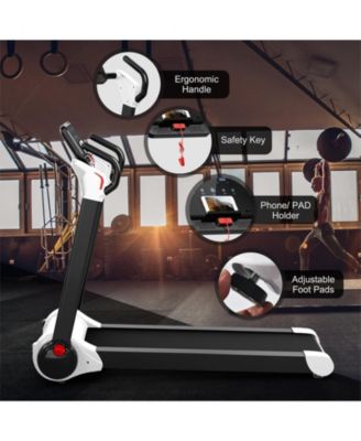 2.25 HP Electric Motorized Folding Running Treadmill Machine with LED Display-White