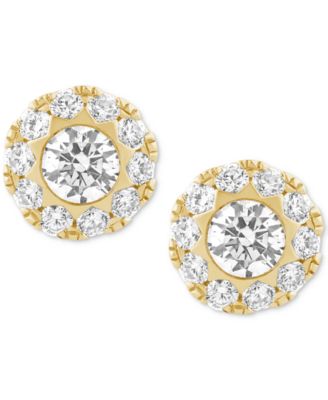 Diamond Round Halo Stud Earrings (3/4 ct. t.w.) in 14k Gold
