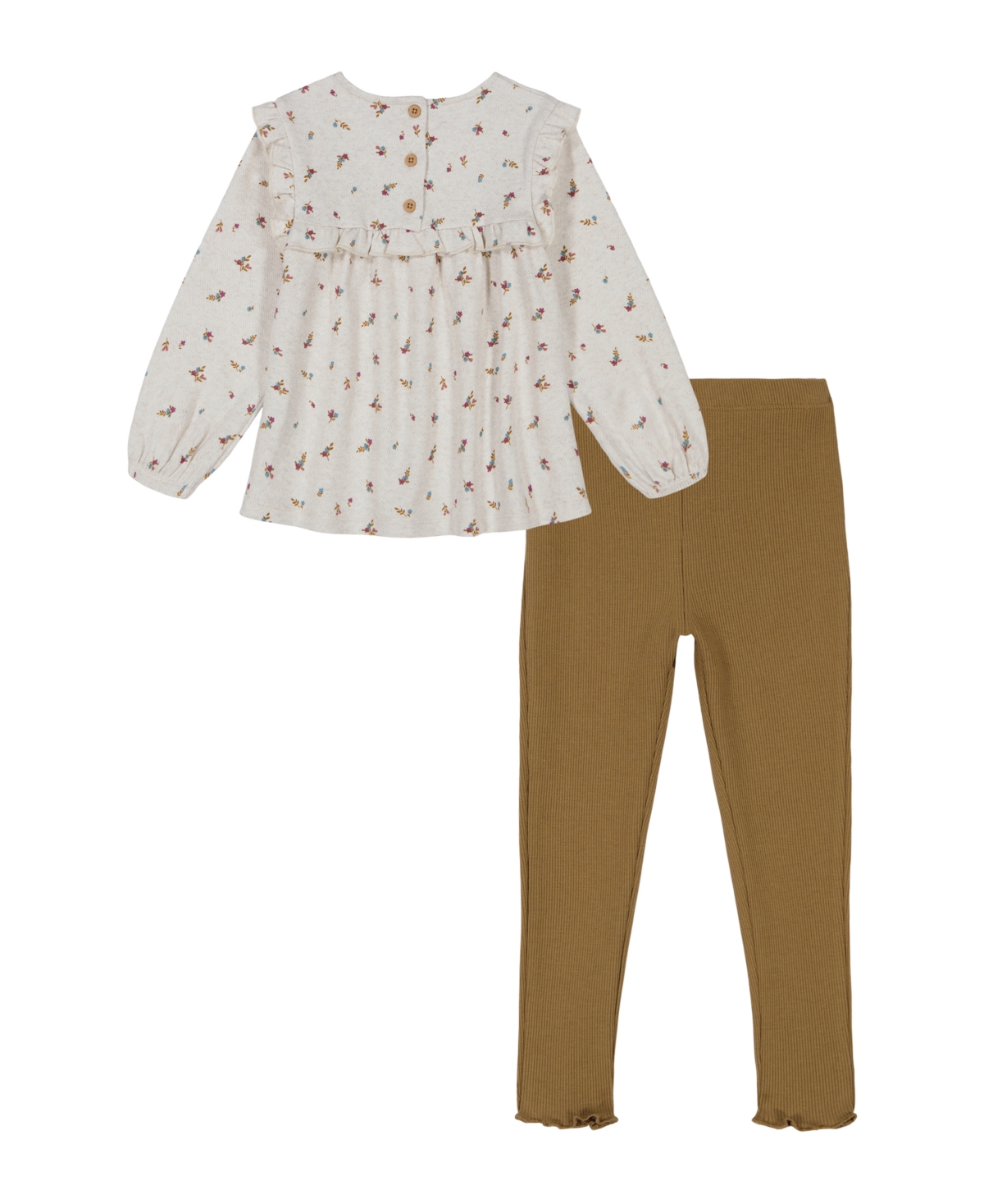 Kids Headquarters Toddler and Little Girls Long Sleeve Peasant Sweater Tunic & Ribbed Leggings, 2 Piece Set -Woodsmore