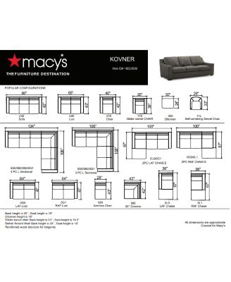 CLOSEOUT! Kovner 3-Pc. Leather Sectional Dual Sofa & Corner L-Shaped Set, Created for Macy's