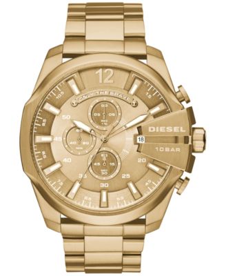 Men's Chronograph Mega Chief Gold-Tone Stainless Steel Bracelet Watch 59x51mm 