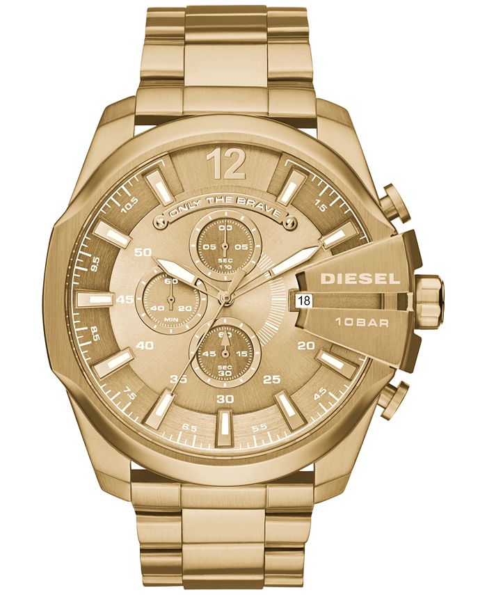 Diesel Men's Chronograph Mega Chief Gold-Tone Stainless Steel