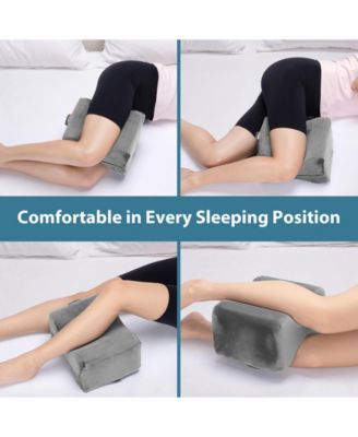 Memory Foam Knee Pillow for Side Sleepers Leg Hip Spine Support Ergonomic Wedge Cushion with Washable Cover