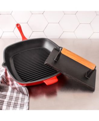 Neo 2pc Cast Iron 11" Grill Pan with Steak Press