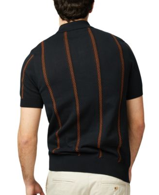Men's Regular-Fit Stripe Jacquard Polo Shirt