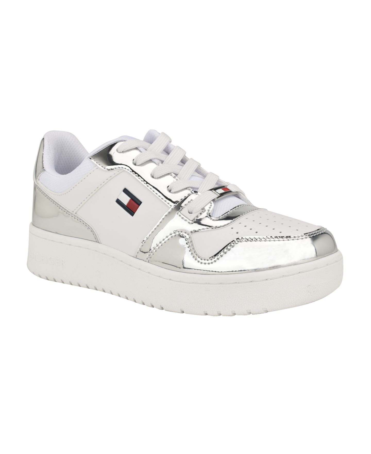 Женские кроссовки Tommy Hilfiger Twigye Lace-Up, цвет: Серебряный / Белый — фото 1