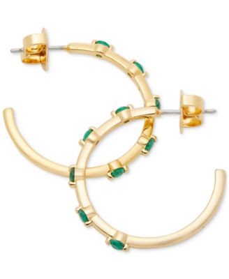 Gold-Tone Hint of Shimmer Small Hoop Earrings, 1"