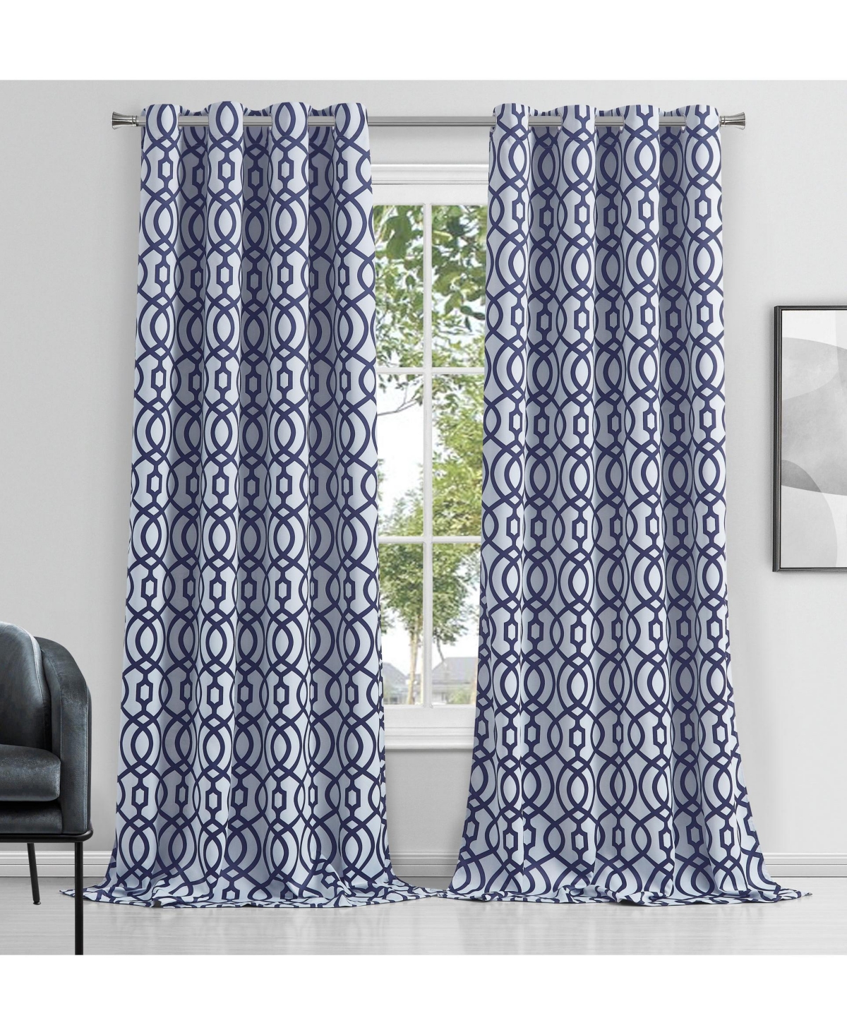 Trellis Blackout Window Panel 54" W x 84" L - Silver