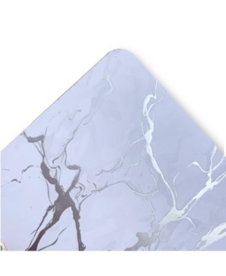 Marble Cork Table Set With 8 Foil Printed Marble Granite Designed Thick Cork Textured 12" x 18" Rectangular Placemats and 8 Square Coasters 4" x 4