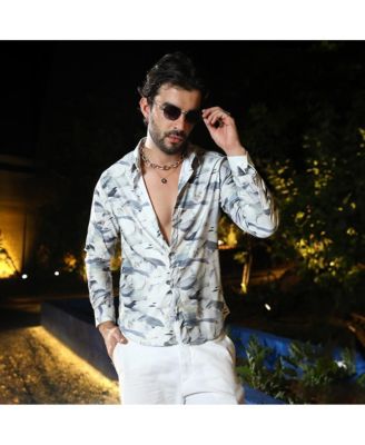 Men's Charcoal Grey Abstract Fade Shirt