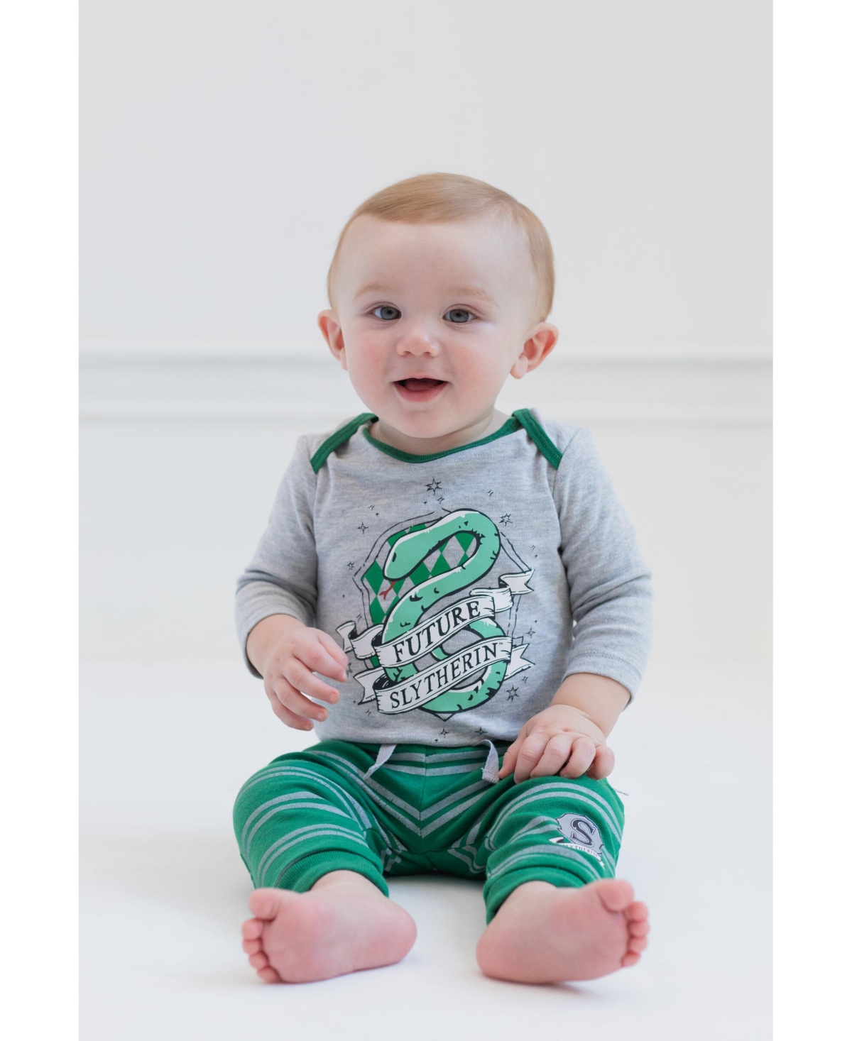 Harry Potter Baby Boys Baby Hufflepuff Slytherin Ravenclaw Baby 4 Pack Jogger Pants to -/ gray / green / blue