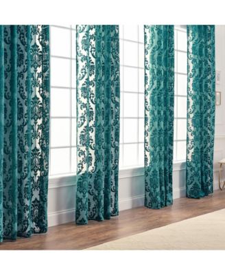 Premium Devore Sheer Grommet Curtains - Classy, Light Filtering Drapes for Living Room or Bedroom - 52" x 108" - Blue, 2 Panels