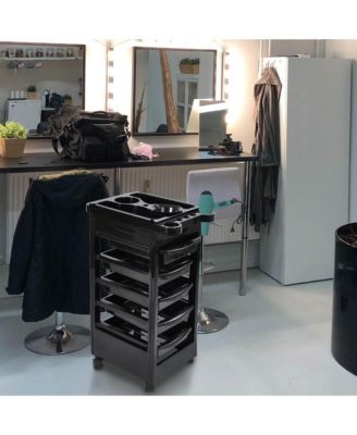 Packs Salon Trolley Rolling Cart With 5 Trays Storage Beauty Salon Barber