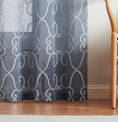 Sophia Linen Look 76" W x 84" L Grommet Window Panel Set