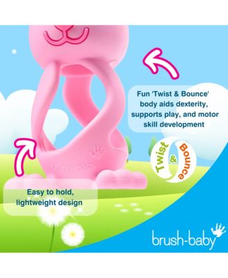 Bobbie Bunny Baby Teether Toy Rose Pink | Twist & Bounce Teething Toy