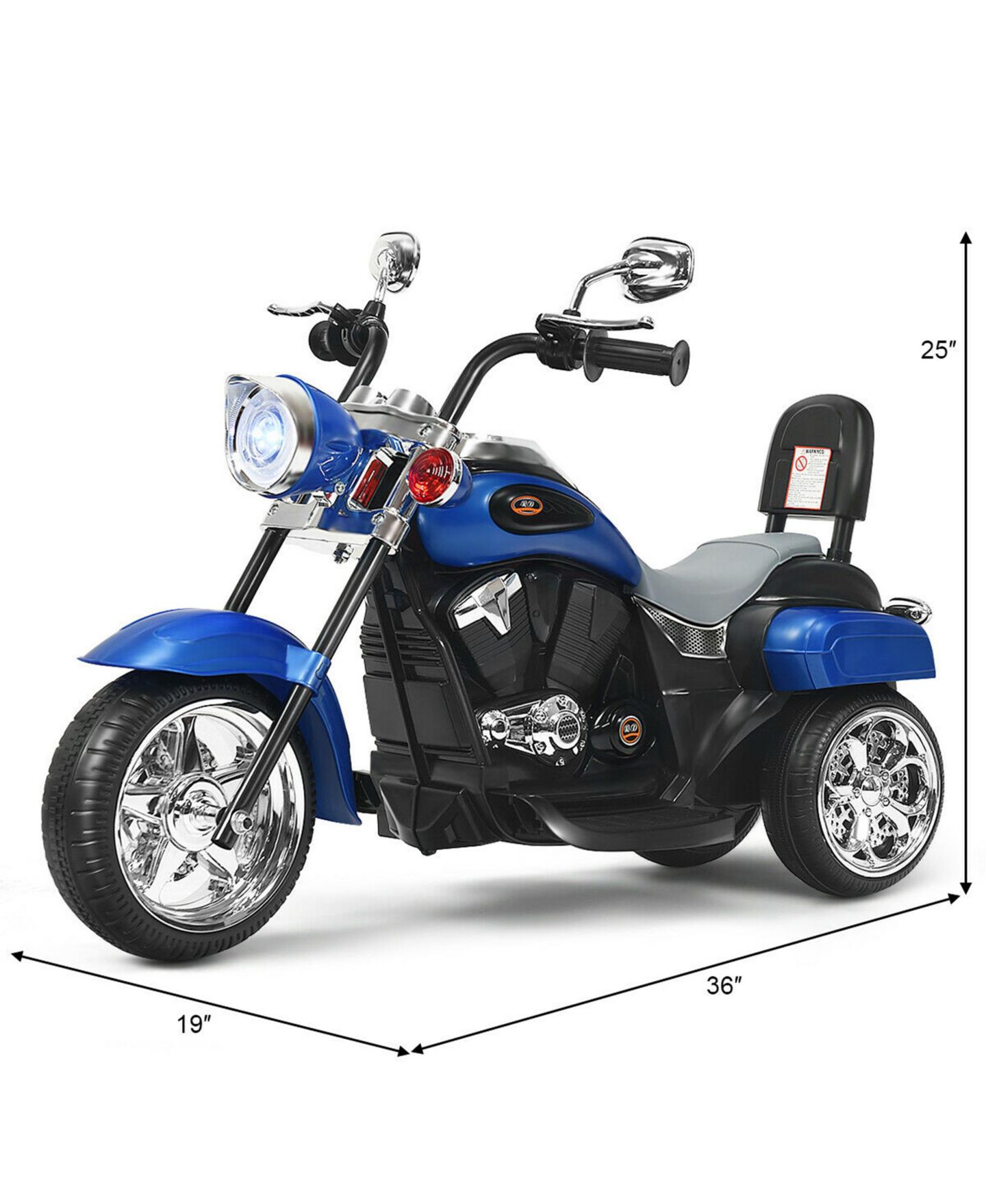 Детская игрушка Gymax 6V Kids Ride On Chopper Motorcycle 3-Wheel Trike, 66 lbs. Capacity, Ages 3-8, цвет: Чёрный, вариант 1 — фото 5