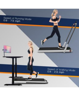 2-in-1 Folding Treadmill with Remote Control and LED Display-Silver