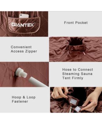 Portable Personal Steam Sauna Spa with Steamer Chair-Coffee