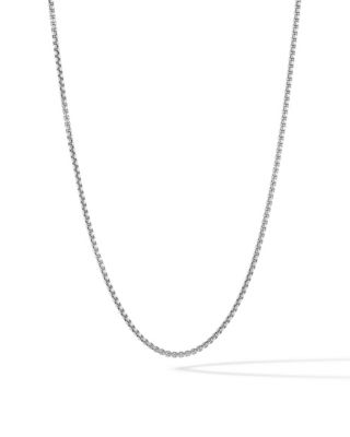 Men's 2mm Box Chain Necklace, 14K Gold Plated Sterling Silver