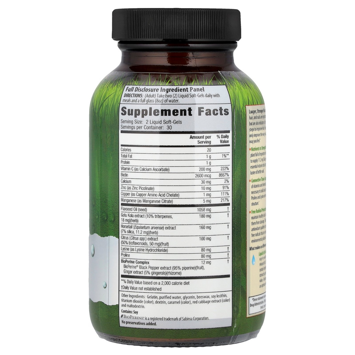 Irwin Naturals Longer Stronger Hair and Nails - Liquid Soft-Gels