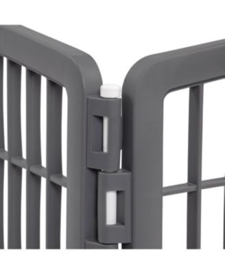 34'' Pet Playpen 2 Panel Add-On with Connecting Rods, Dog Playpen, Small Medium Large Dogs, Heavy-Duty Molded Plastic, Rust-Free, Gray