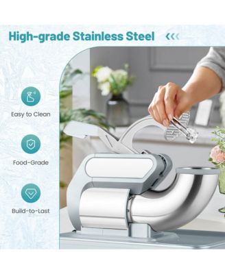 660LBS/H Commercial Ice Crusher with Dual Blades Safety On/Off Switch for Home