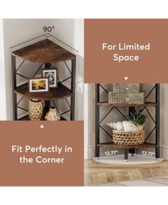 7-Tier Extra Tall Corner Shelf – 78.7" Industrial Slim Bookcase for Small Spaces, Wood Storage Rack for Living Room or Home Office