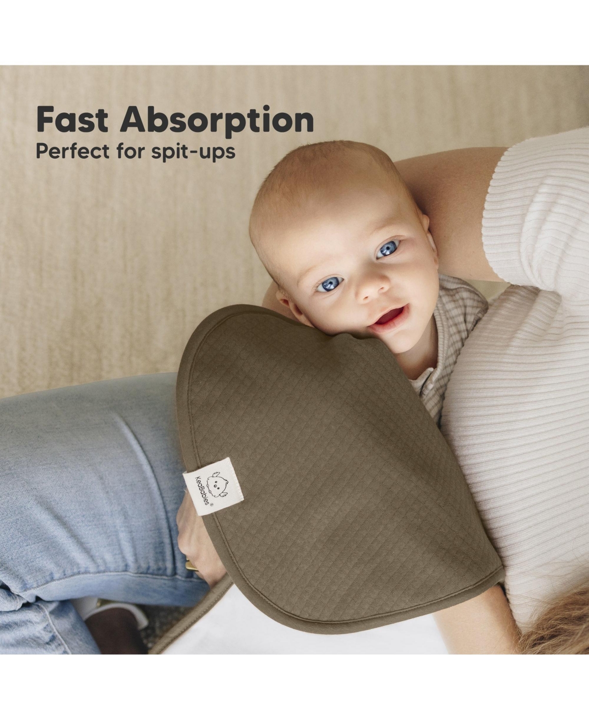 KeaBabies Kids 5pk Organic Quin Baby Burp Cloths for Boys, Girls, Absorbent Cotton Burping Cloths for Babies, Newborns