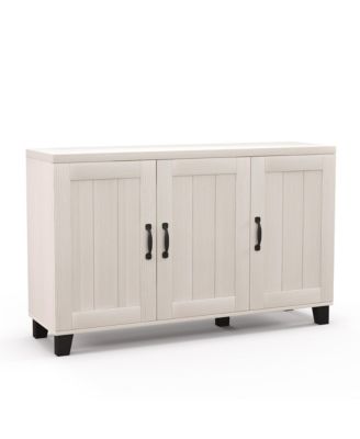 45" 3-Door Engineered Wood Adjustable Shelves, Cable Holes, Anti-Tip, 590 lb Capacity Buffet Sideboard Cabinet