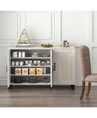 45" 3-Door Engineered Wood Adjustable Shelves, Cable Holes, Anti-Tip, 590 lb Capacity Buffet Sideboard Cabinet